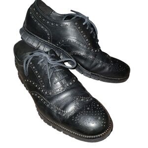 Cole Haan Zerogrand Mens Shoes Black Leather Wingtip Oxford Size 11